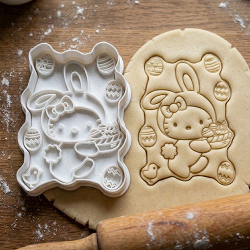 Emporte-pièce lapin et œufs de pâques 8cm - moule biscuit