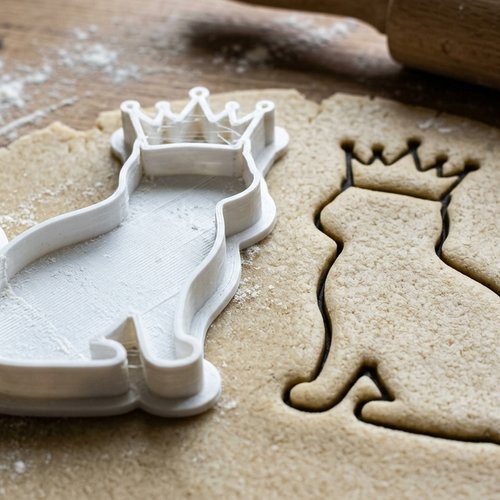 Emporte-piece chat couronne 8 cm - moule biscuit artisanal