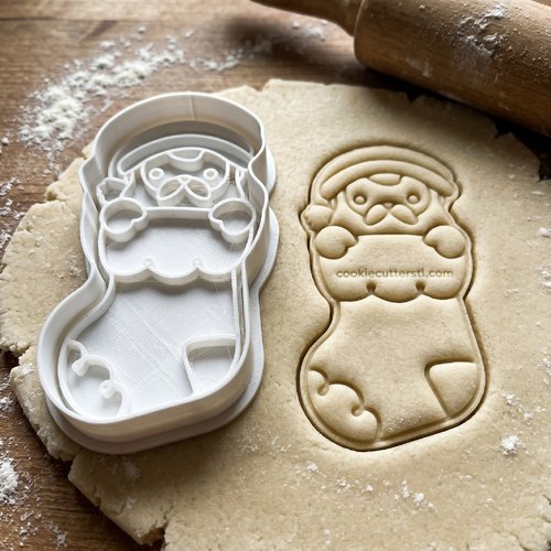Emporte-pièce carlin chaussette de noël 8cm - moule biscuit