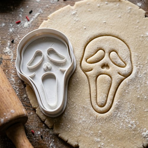 Emporte-pièce masque scream halloween 8cm pâtisserie artisanale