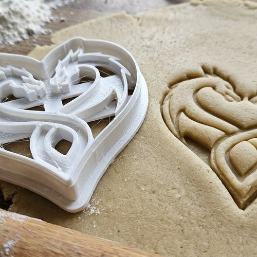 Emporte-piece coeur dragon moule biscuit artisanal 8cm