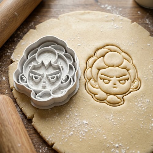 Emporte-piece visage personnage manga, moule biscuit artisanal 8 cm