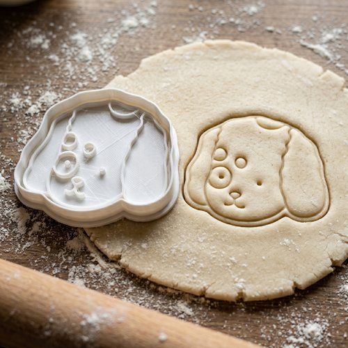 Emporte-piece chien 8 cm, moule biscuit tete de chien artisanal