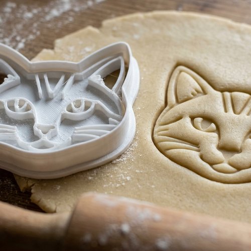 Emporte-piece tete de chat 8 cm - moule a biscuit