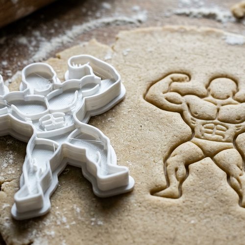 Emporte-pièce homme musclé culturiste - moule biscuit 8cm