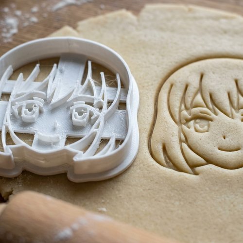 Emporte-piece visage manga fille 8 cm - moule artisanal