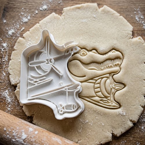 Emporte-pièce crocodile avion 8cm - moule biscuit