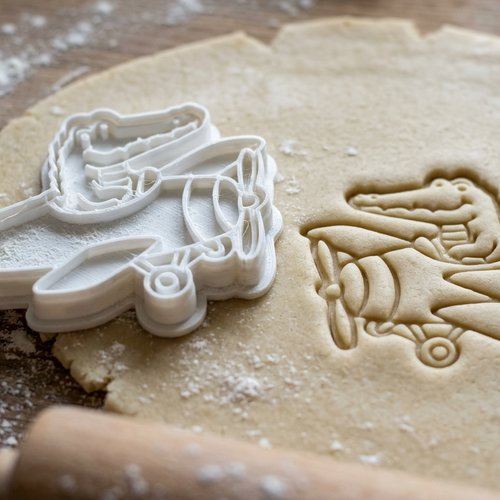 Emporte-pièce crocodile avion 8 cm moule biscuit
