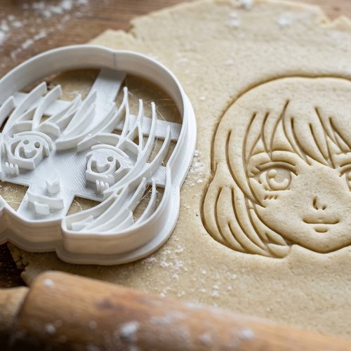 Emporte-pièce manga fille - moule biscuit artisanal 8cm