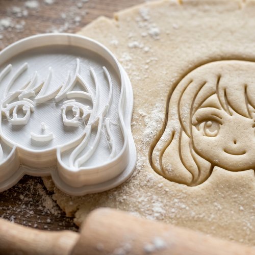 Emporte-pièce visage manga fille 8cm artisanal