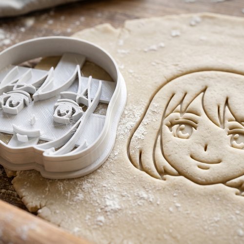 Emporte-piece visage manga 8cm, moule biscuit