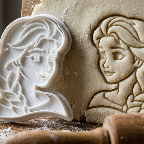 Emporte-pièce princesse des neiges 8 cm - moule biscuit artisanal