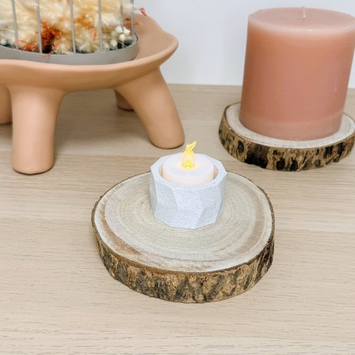 Bougeoir lila | décoration moderne 3d | porte-bougie led, bougeoir | + 10 couleurs disponibles