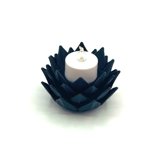 Bougeoir lotus - porte-bougie à led - impression 3d