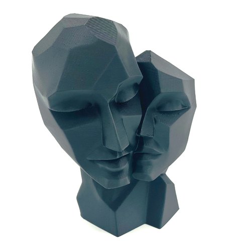 Statue visage homme & femme origami - impression 3d