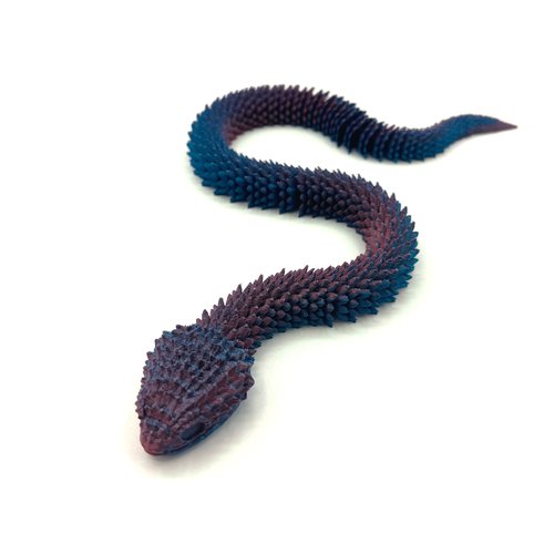 Figurine serpent du désert | aspidion - bleu/rouge - impression 3d