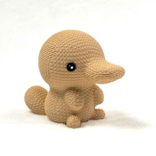 Figurine ornipop | ornithorynque effet tricoté - beige - impression 3d