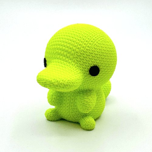 Figurine ornipop - ornithorynque tricoté lime – impression 3d