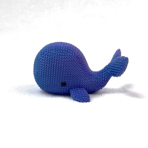 Figurine whaloo | baleine effet tricoté - bleu/violet - impression 3d
