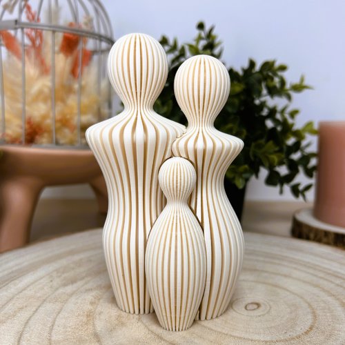 Famille (couple & 1 enfant) | impression 3d | décoration épurée | + 10 couleurs disponibles