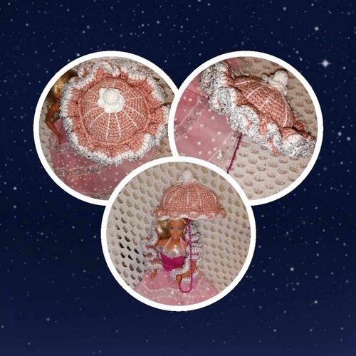 Tutoriel ombrelle scintillante pour poupée mannequin, au crochet
