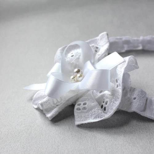 Bandeau Bapteme Pour Bebe Noeud Dentelle Accessoire Cheveux Pour Fille Un Grand Marche