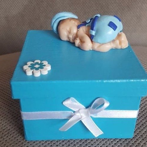 Boite Bebe Garcon Bleu Fimo Un Grand Marche