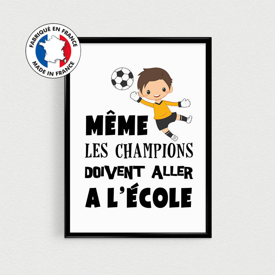  Poster  foot  football  enfant  m me les champions doivent 