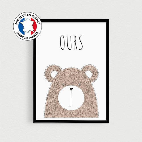 Affiche Citations En Francais D Animal Ours Style Scandinave Pour Nurserie Ou Chambre De Bebe Ou Cadeau Babyshower Un Grand Marche