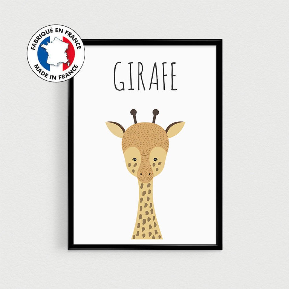 Poster Citations En Francais D Animal Girafe Style Scandinave Pour Nurserie Ou Chambre De Bebe Ou Cadeau Baby Shower Un Grand Marche