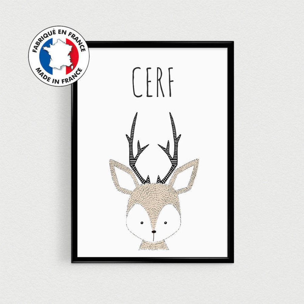 Affiche Citations En Francais D Animal Cerf Style Scandinave Pour Nurserie Ou Chambre De Bebe Ou Cadeau Babyshower Un Grand Marche