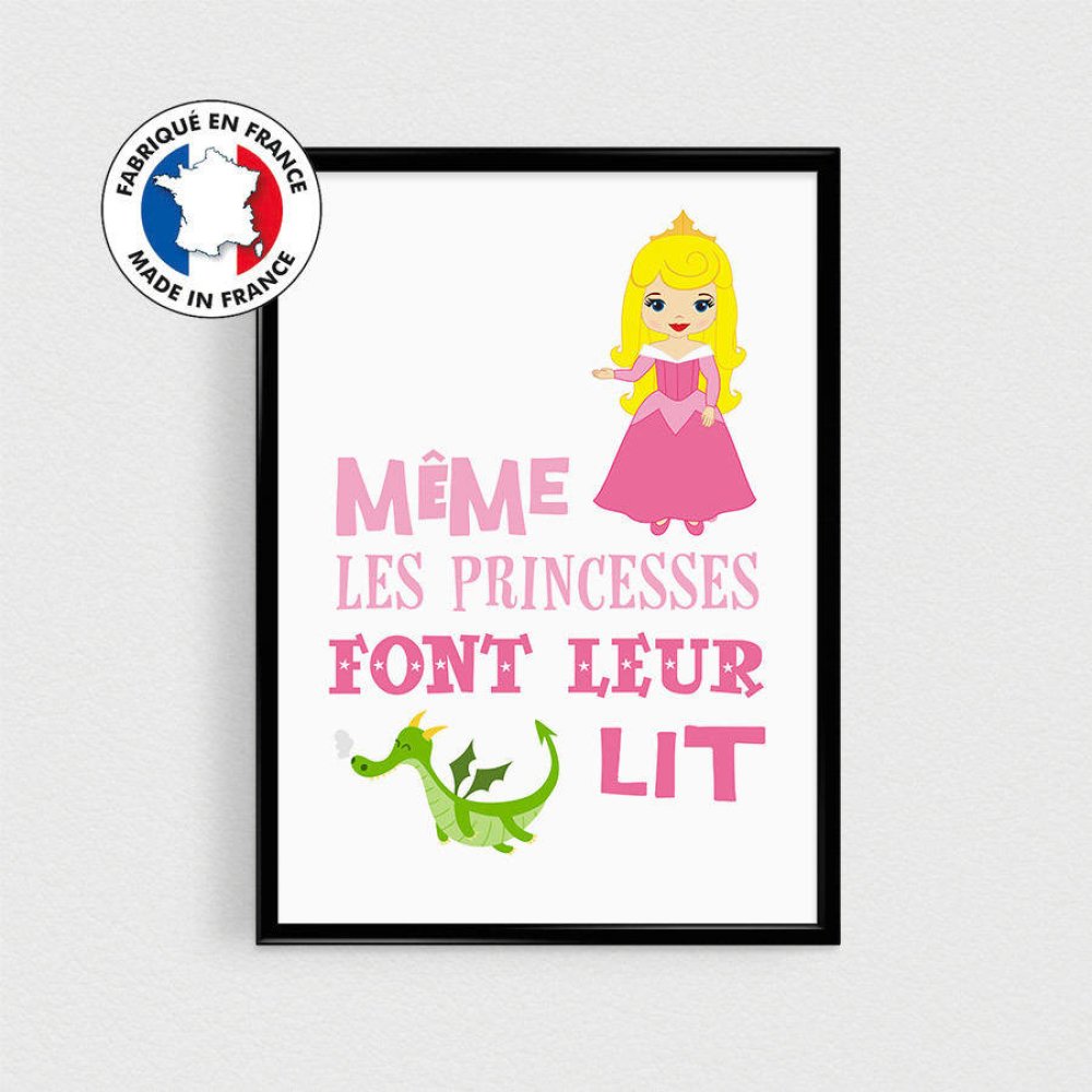 Affiche Citation En Francais Princesse Rose Poster Pour Enfant Fille Esprit Scandinave Poster Humour Couleurs Decoration Princesses Un Grand Marche