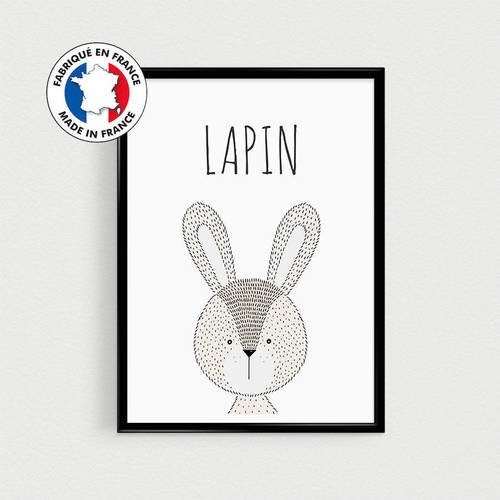 Affiche Citations En Francais D Animal Lapin Style Scandinave Pour Nurserie Ou Chambre De Bebe Ou Babyshower Un Grand Marche