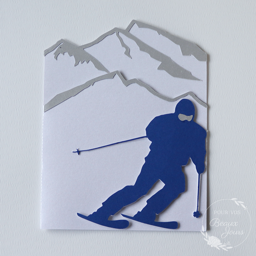 Carte d'anniversaire "ski"
