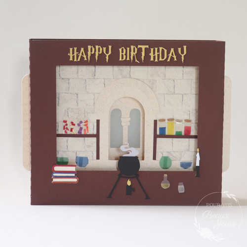 Carte d'anniversaire "harry potter - salle de cours - potions"