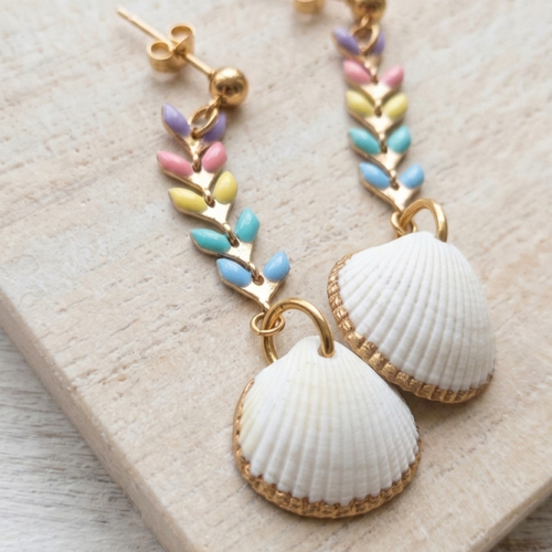 Boucles d'oreilles oyat multicolores