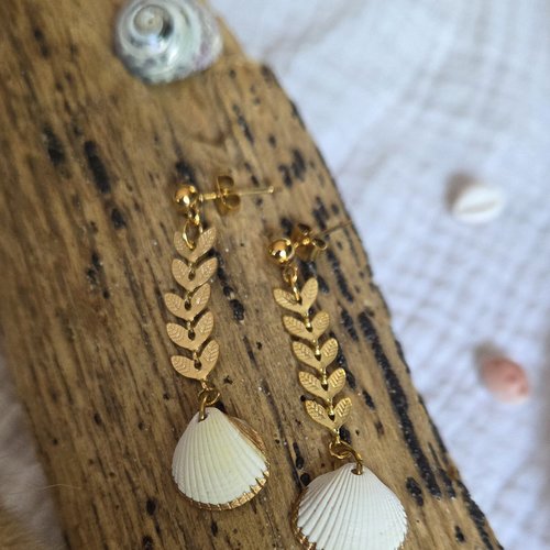 Boucles d'oreilles oyat dorées