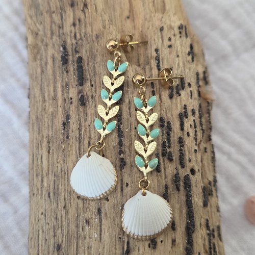 Boucles d'oreilles oyat turquoises