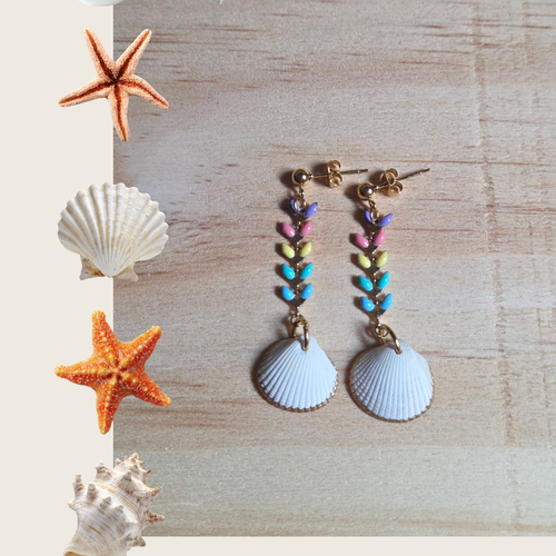 Boucles d'oreilles oyat multicolores