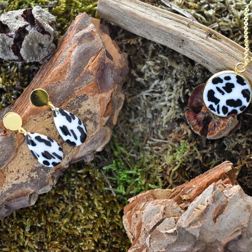 Boucles d'oreille "cruella d'enfer" inspiration - 101 dalmatiens - disney