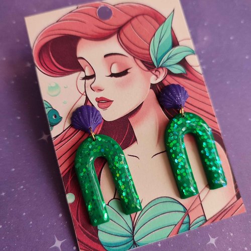 Boucles d'oreilles "ariel la petite sirene" inspiration - disney