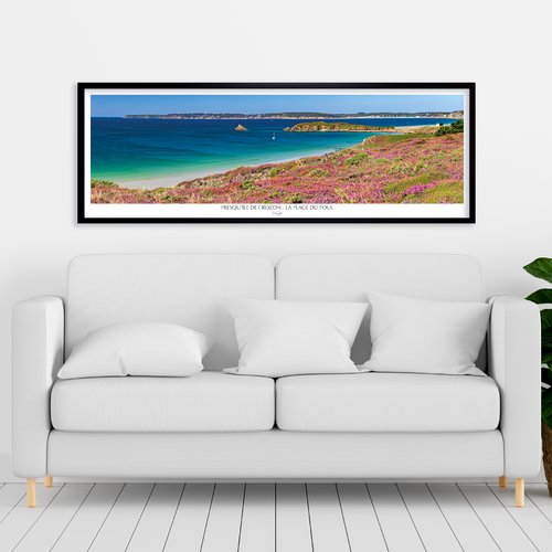 Affiche panoramique / poster - la plage du poul, presqu'île de crozon, finistère, bretagne. imprimée sur papier satiné 250 g/m2