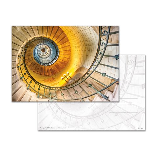 Carte postale a5 - l'escalier du phare d'eckmühl, finistère