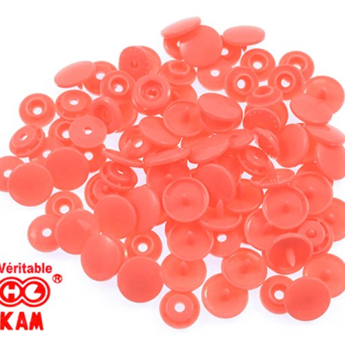 25 boutons pression kam® orange rosé (b67)