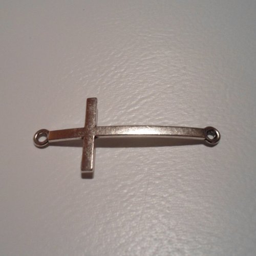 Connecteur incurve croix metal argente