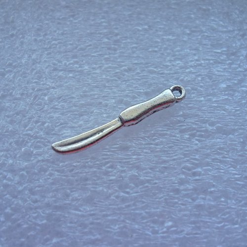 Breloque couteau bricolage outils metal argente