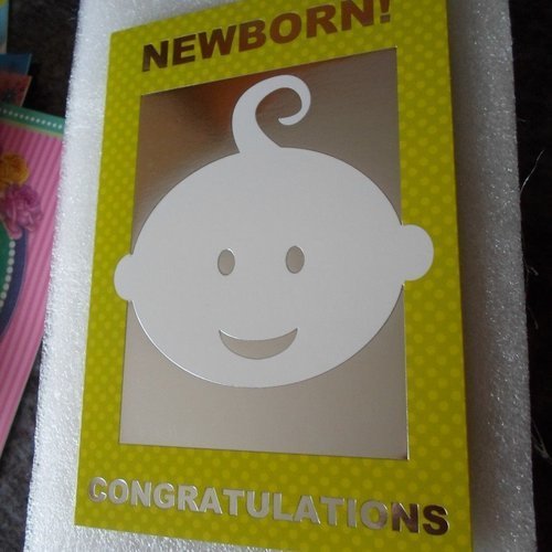 Carte  de voeux double "newborn ! congratulations"