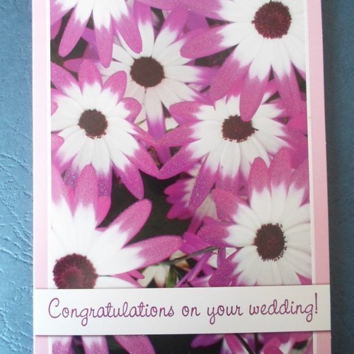 Carte  de voeux double "congratulations on your wedding !" (felicitations pour votre mariage)