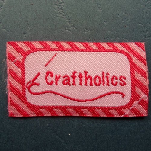 Etiquette, applique a coudre "craftholics" en tissu