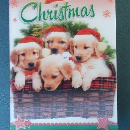 Carte  de voeux double 3d "merry christmas and a happy new year"